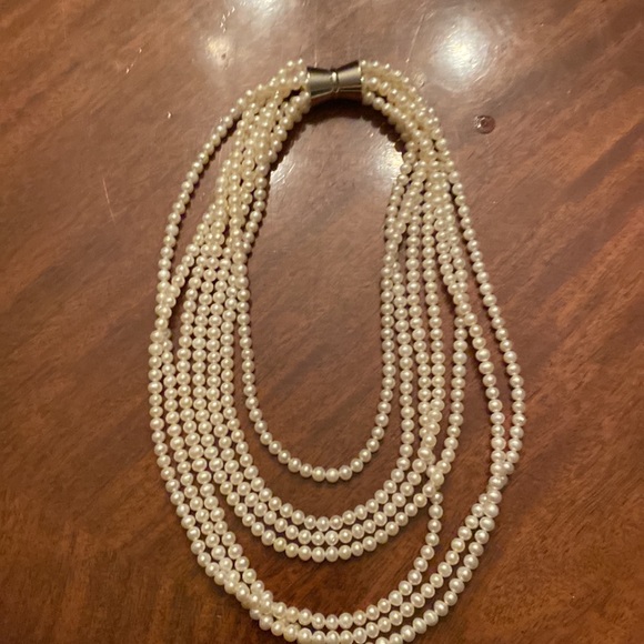 Pearl multi strand necklace with magnetic closure. Excellent condition. - Picture 2 of 9